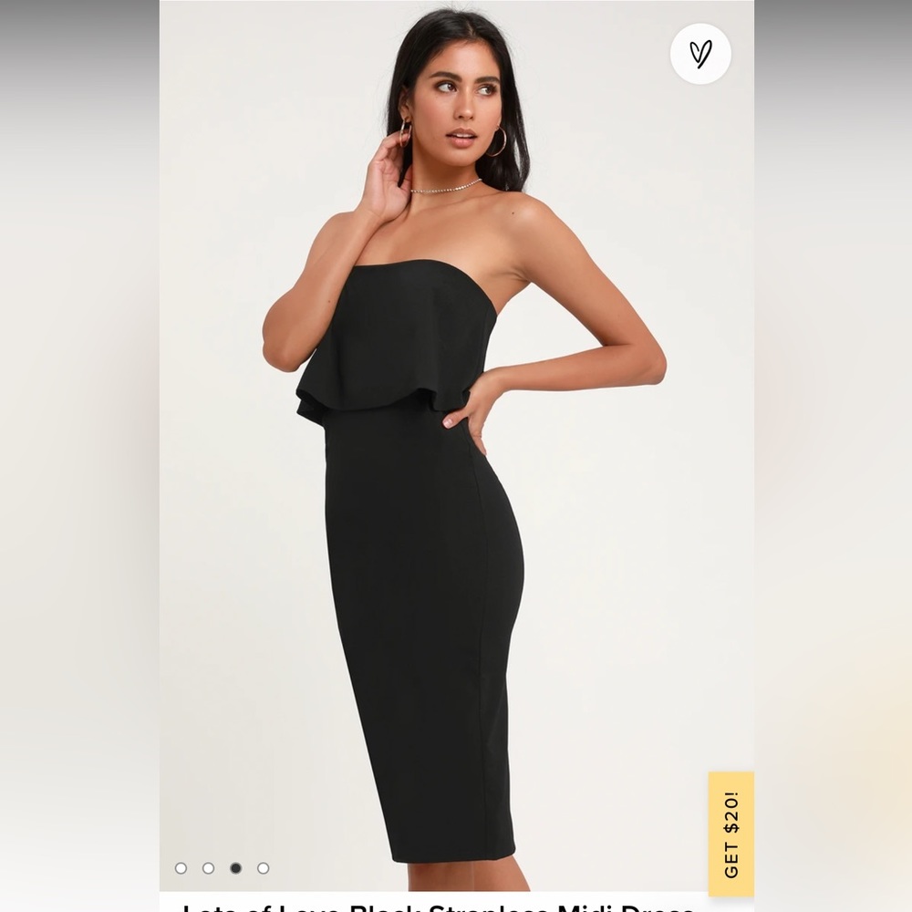 Lulus Lots of Love Black Strapless Midi Dress